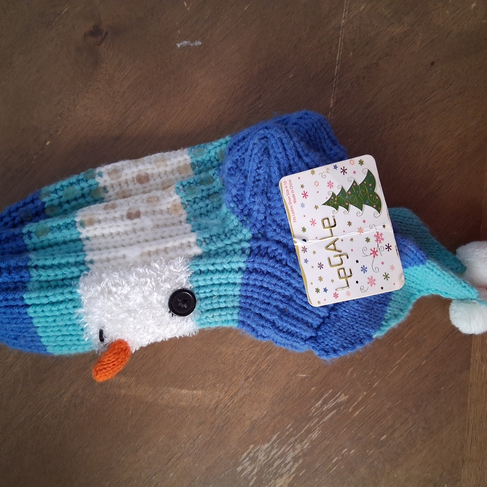 Leg Avenue Festive Blue and White Snowman Socks